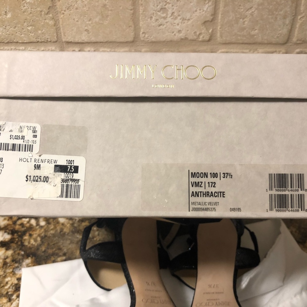 Never been worn Jimmy Choo Moon 100 Metallic Velvet. Size 37.5 - Picture 5 of 5